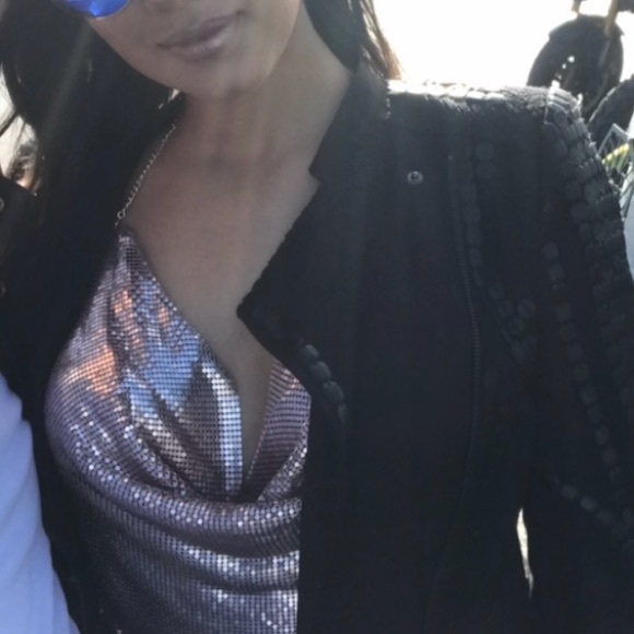 Express Rhinestone Mesh Top Size XS - Picture 5 of 5